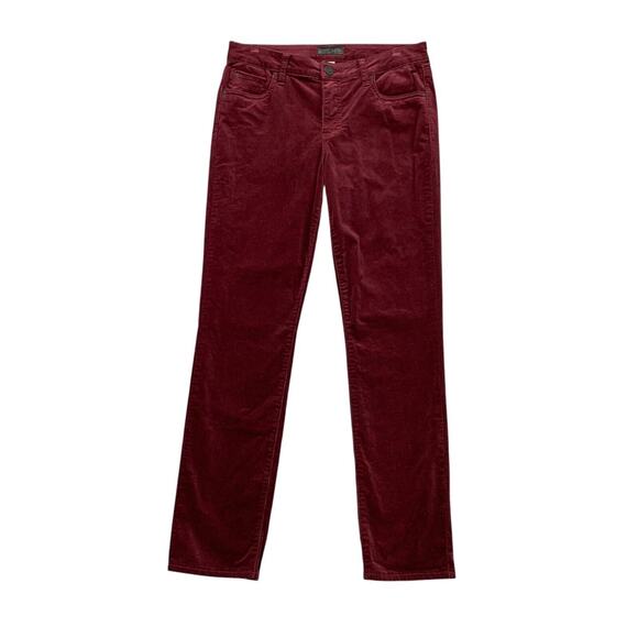 Kut From The Kloth Pants Womens 4 Burgundy Catherine Boyfriend Stretch Corduroy - Picture 1 of 10